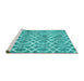 Sideview of Machine Washable Trellis Turquoise Modern Area Rugs, wshcon1864turq