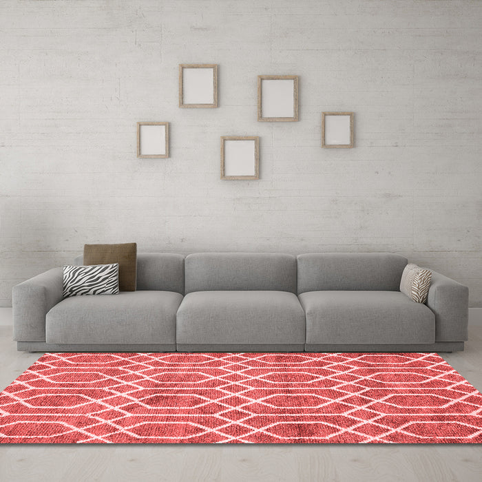 Modern Red Washable Rugs