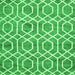 Round Machine Washable Trellis Green Modern Area Rugs, wshcon1864grn