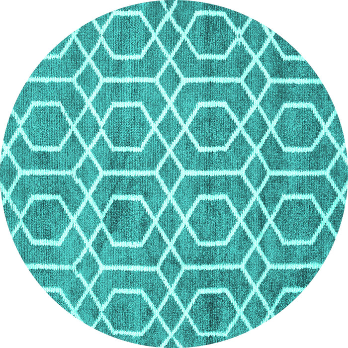 Round Trellis Turquoise Modern Rug, con1864turq