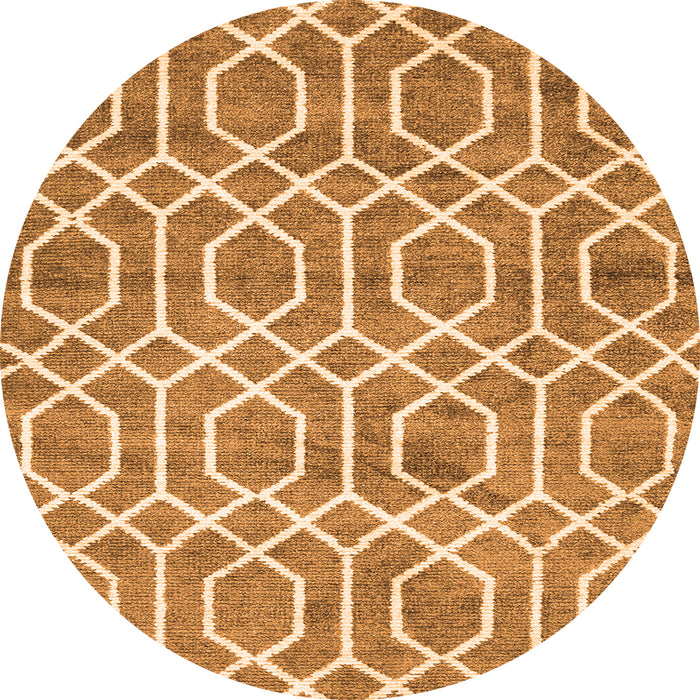 Square Trellis Orange Modern Rug, con1864org
