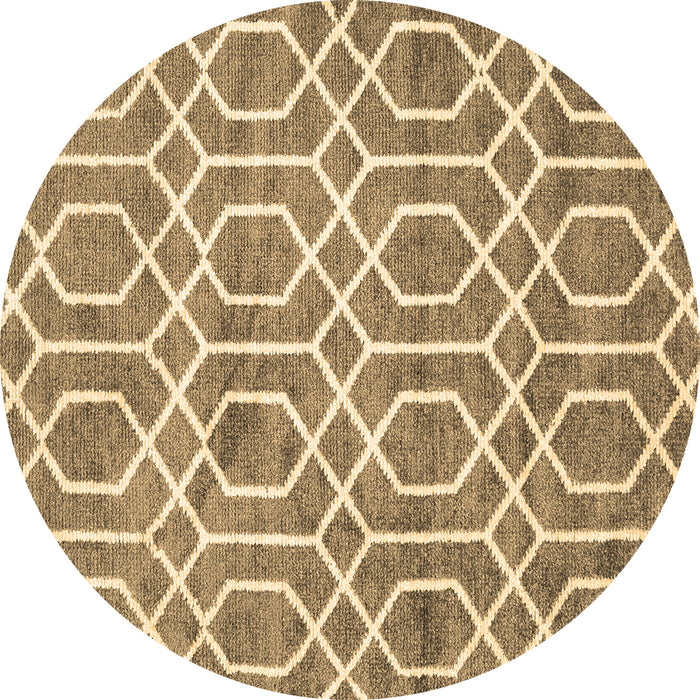 Round Machine Washable Trellis Brown Modern Rug, wshcon1864brn