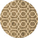 Round Machine Washable Trellis Brown Modern Rug, wshcon1864brn