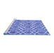 Sideview of Machine Washable Trellis Blue Modern Rug, wshcon1864blu