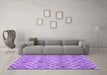 Machine Washable Trellis Purple Modern Area Rugs in a Living Room, wshcon1864pur