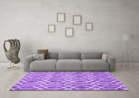 Machine Washable Trellis Purple Modern Rug, wshcon1864pur