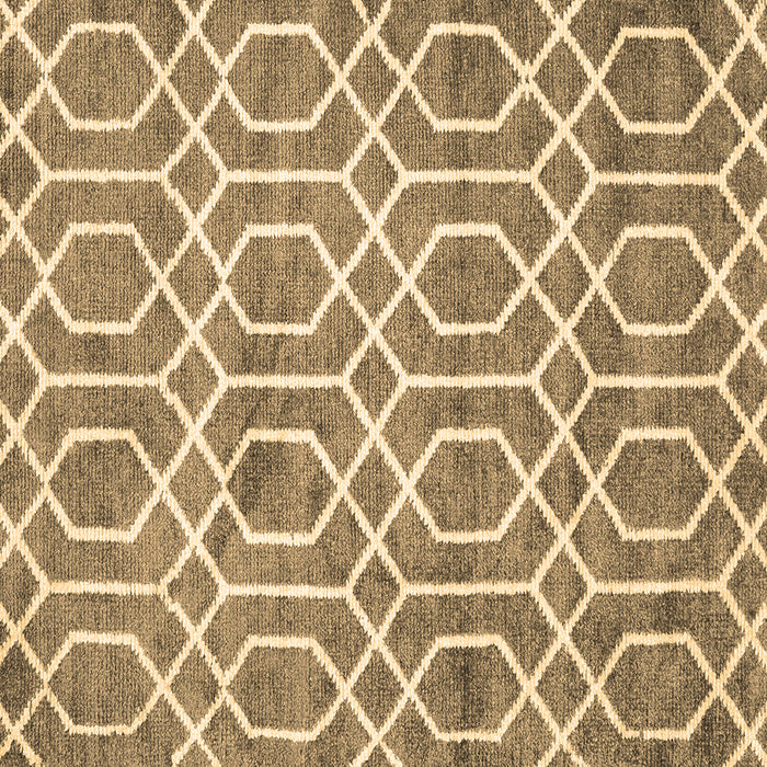 Square Machine Washable Trellis Brown Modern Rug, wshcon1864brn
