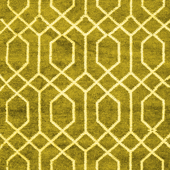 Machine Washable Trellis Yellow Modern Rug, wshcon1864yw