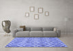 Machine Washable Trellis Blue Modern Rug in a Living Room, wshcon1864blu