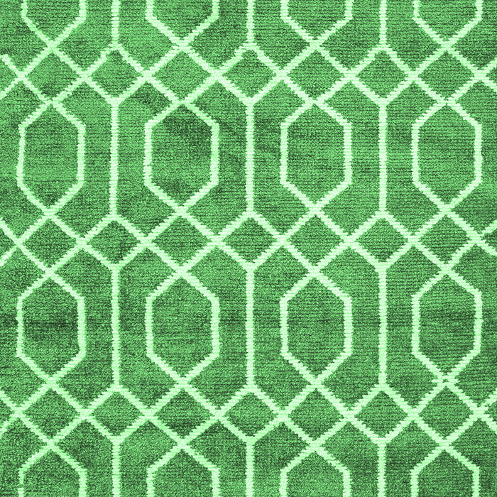 Machine Washable Trellis Emerald Green Modern Area Rugs, wshcon1864emgrn