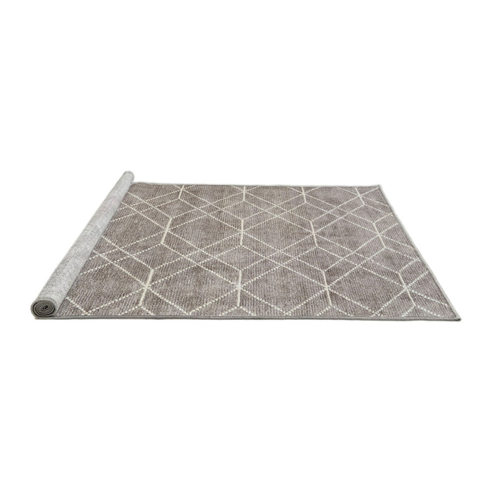 Serging Thickness of Machine Washable Contemporary Pale Silver Gray Rug, wshcon1865