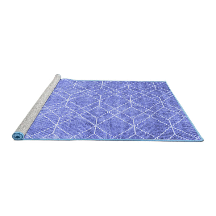 Sideview of Machine Washable Abstract Blue Contemporary Rug, wshcon1865blu