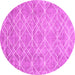 Round Abstract Pink Contemporary Rug, con1865pnk