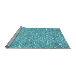 Sideview of Machine Washable Abstract Light Blue Contemporary Rug, wshcon1865lblu