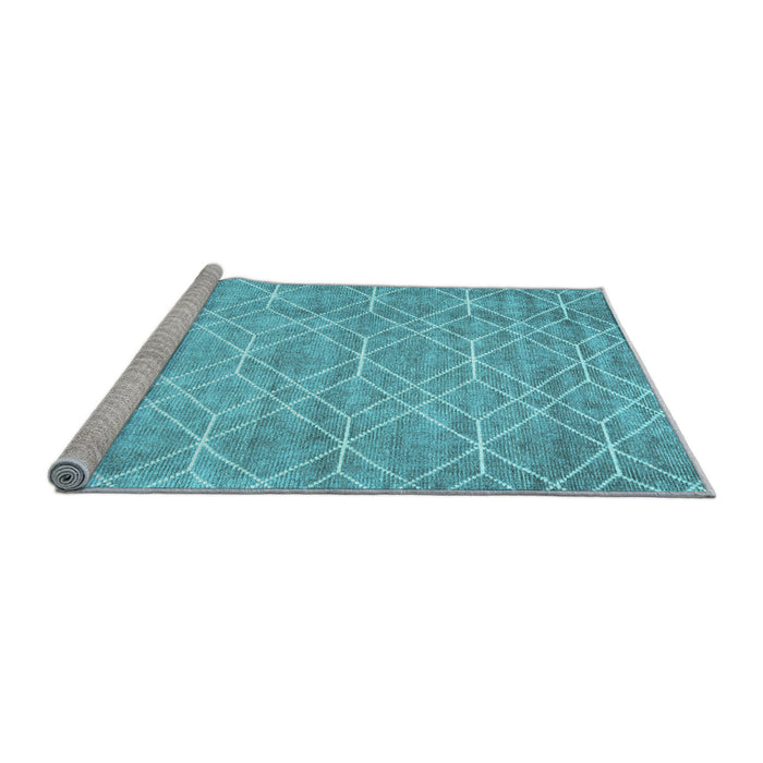 Sideview of Machine Washable Abstract Light Blue Contemporary Rug, wshcon1865lblu