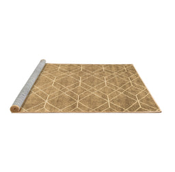 Sideview of Machine Washable Abstract Brown Contemporary Rug, wshcon1865brn