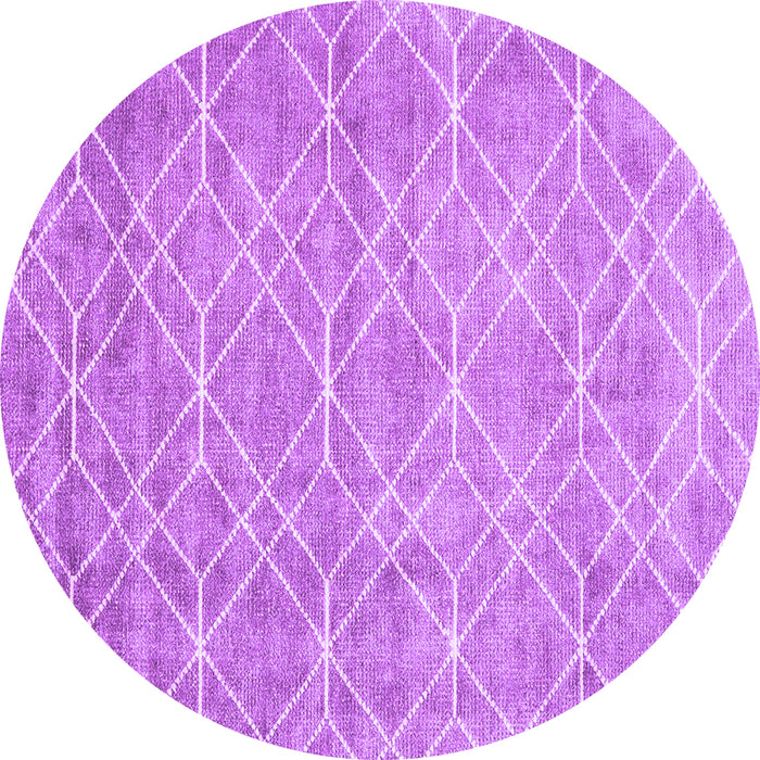 Round Machine Washable Abstract Purple Contemporary Area Rugs, wshcon1865pur