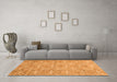 Machine Washable Abstract Orange Contemporary Area Rugs in a Living Room, wshcon1865org