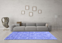 Machine Washable Abstract Blue Contemporary Rug, wshcon1865blu