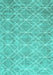 Machine Washable Abstract Turquoise Contemporary Area Rugs, wshcon1865turq