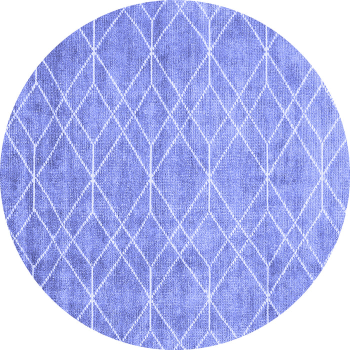 Round Machine Washable Abstract Blue Contemporary Rug, wshcon1865blu