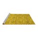 Sideview of Machine Washable Abstract Yellow Contemporary Rug, wshcon1865yw