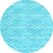 Round Machine Washable Abstract Light Blue Contemporary Rug, wshcon1866lblu