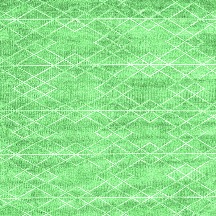 Square Machine Washable Abstract Emerald Green Contemporary Area Rugs, wshcon1866emgrn