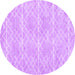 Round Abstract Purple Contemporary Rug, con1866pur