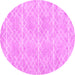 Round Machine Washable Abstract Pink Contemporary Rug, wshcon1866pnk