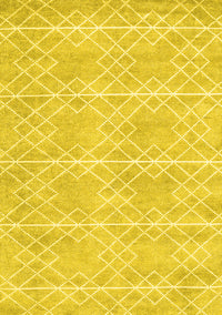 Abstract Yellow Contemporary Rug, con1866yw