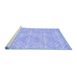 Sideview of Machine Washable Abstract Blue Contemporary Rug, wshcon1866blu