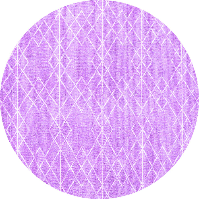 Round Machine Washable Abstract Purple Contemporary Area Rugs, wshcon1866pur