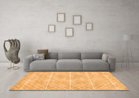 Machine Washable Abstract Orange Contemporary Rug, wshcon1866org