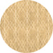 Round Abstract Brown Contemporary Rug, con1866brn