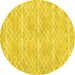 Round Machine Washable Abstract Yellow Contemporary Rug, wshcon1866yw