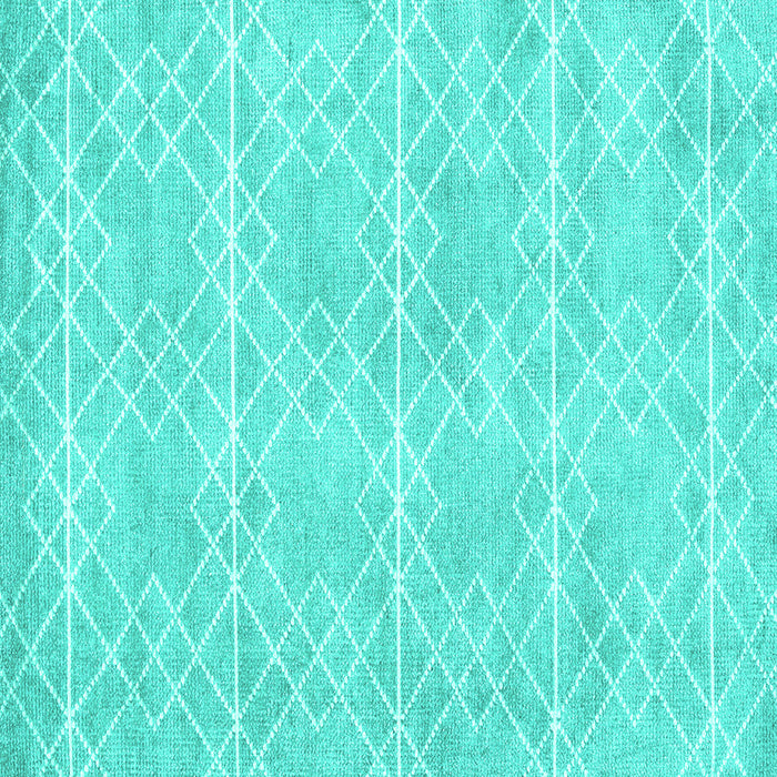 Square Abstract Turquoise Contemporary Rug, con1866turq