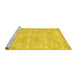 Sideview of Machine Washable Abstract Yellow Contemporary Rug, wshcon1866yw