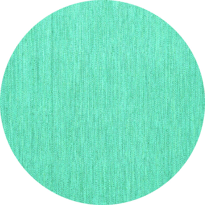 Round Abstract Turquoise Contemporary Rug, con1867turq