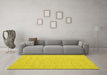 Machine Washable Abstract Yellow Contemporary Rug in a Living Room, wshcon1867yw