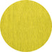 Round Machine Washable Abstract Yellow Contemporary Rug, wshcon1867yw