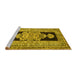 Sideview of Machine Washable Abstract Yellow Contemporary Rug, wshcon1868yw