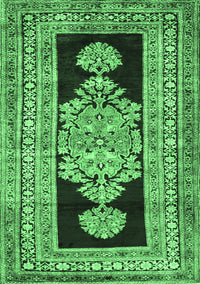 Abstract Emerald Green Contemporary Rug, con1868emgrn