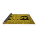 Sideview of Abstract Yellow Contemporary Rug, con1868yw