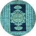 Round Abstract Light Blue Contemporary Rug, con1868lblu