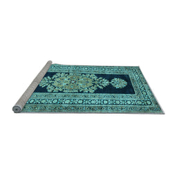 Sideview of Machine Washable Abstract Light Blue Contemporary Rug, wshcon1868lblu
