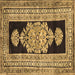 Square Abstract Brown Contemporary Rug, con1868brn