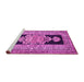 Sideview of Machine Washable Abstract Pink Contemporary Rug, wshcon1868pnk