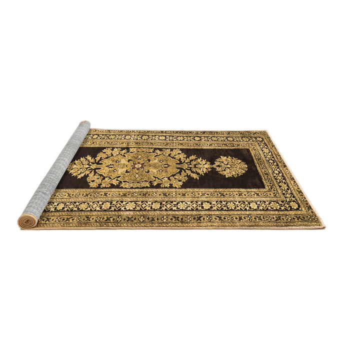 Sideview of Machine Washable Abstract Brown Contemporary Rug, wshcon1868brn