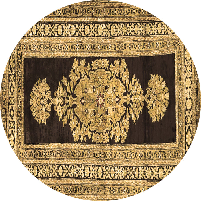 Round Machine Washable Abstract Brown Contemporary Rug, wshcon1868brn